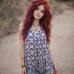 Tribal Jeans Aztec Geometric Style Tunic Size Medium